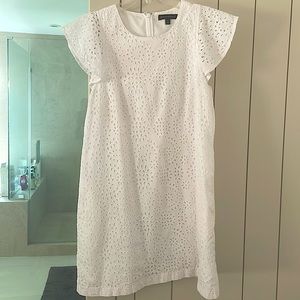 White cotton Eyelet dress Banana Republic
